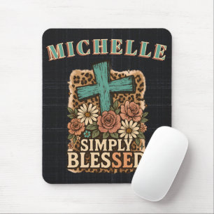 Personalized Cute Christian Simply Blessed Mouse Pad
