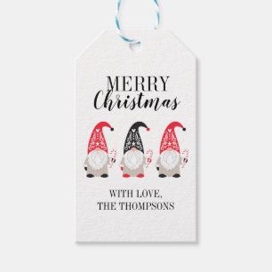 Personalized Cute Christmas Gnome Gift Tags