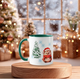 Personalized Cute Christmas Hedgehog Coff Custom Mug