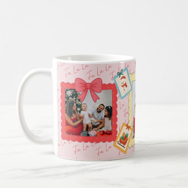 Personalized Cute Christmas Photo Collage  Coffee Mug (Left)