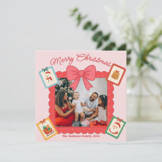 Personalized Cute Christmas Photo Collage  Holiday Card