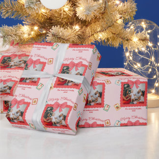 Personalized Cute Christmas Photo Collage  Wrapping Paper