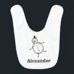 Personalized Cute Christmas Snowman Baby Bib<br><div class="desc">This personalized Christmas baby bib features the snowman from the 'Christmas Crew'. A group of cute little Christmas characters that love to have fun and make mischief at Christmas.</div>
