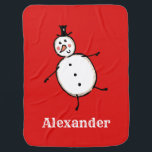 Personalized Cute Christmas Snowman Baby Blanket<br><div class="desc">This personalized Christmas baby blanket features the snowman from the 'Christmas Crew'. A group of cute little Christmas characters that love to have fun and make mischief at Christmas.</div>