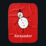 Personalized Cute Christmas Snowman Baby Burp Cloth<br><div class="desc">This personalized Christmas baby burp cloth features the snowman from the 'Christmas Crew'. A group of cute little Christmas characters that love to have fun and make mischief at Christmas.</div>