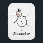 Personalized Cute Christmas Snowman Baby Burp Cloth<br><div class="desc">This personalized Christmas baby burp cloth features the snowman from the 'Christmas Crew'. A group of cute little Christmas characters that love to have fun and make mischief at Christmas.</div>