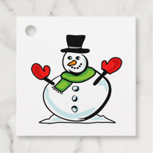 Personalized cute Christmas snowman Holiday gift Favour Tags