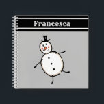 Personalized Cute Christmas Snowman Notebook<br><div class="desc">This personalized Christmas notepad features the Christmas Crew's Snowman Character.</div>