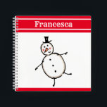 Personalized Cute Christmas Snowman Notebook<br><div class="desc">This personalized Christmas notepad features the Christmas Crew's Snowman Character.</div>
