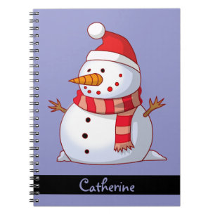 Personalized Cute Christmas Snowman Notebook