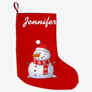 personalized Cute Christmas Snowman Small Christmas Stocking