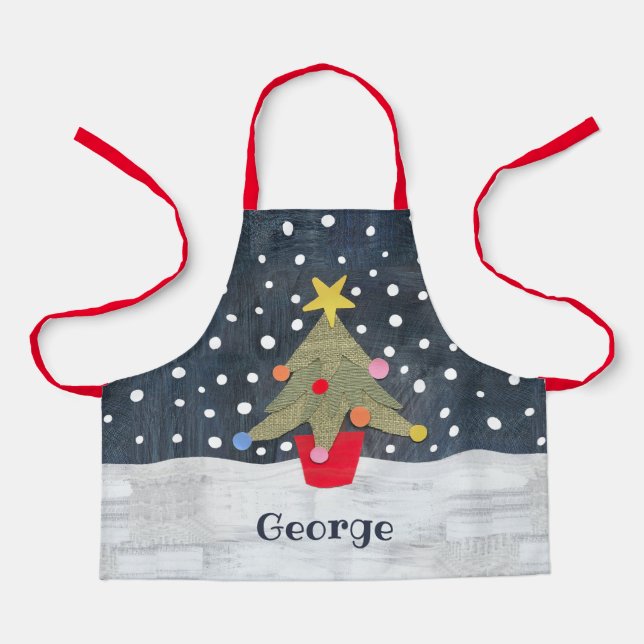 Personalized Cute Christmas Tree Apron (Front)