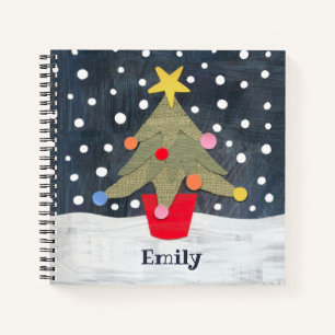 Personalized Cute Christmas Tree Notebook