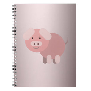 Personalized cute chubby piggy notebook
