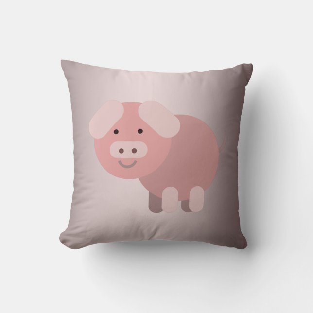 Personalized cute chubby piggy throw pillow (Front)