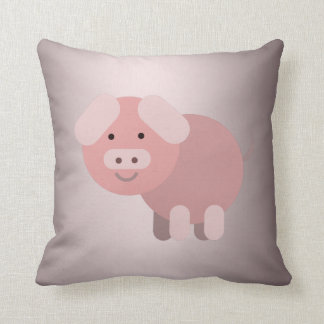Personalized cute chubby piggy throw pillow