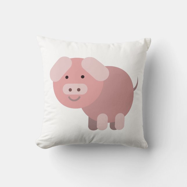 Personalized cute chubby piggy throw pillow (Front)