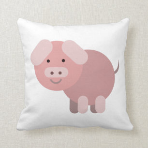 Personalized cute chubby piggy throw pillow