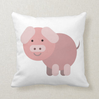 Personalized cute chubby piggy throw pillow