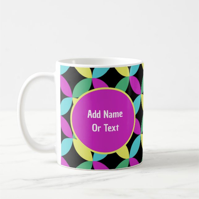 Personalized Cute Colourful Abstract Flowers  Coffee Mug (Left)