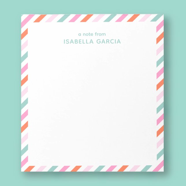 Personalized Cute Colourful Notepad (Personalize this cool notepad with a name and make a unique gift for a teacher or girl.)