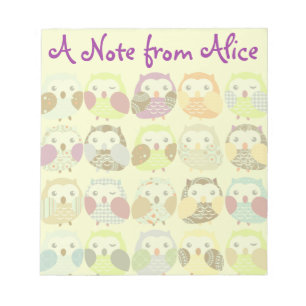 Personalized Cute Colourful Owls Notepad