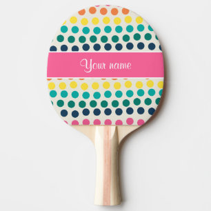 Personalized Cute Colourful Polka Dots Ping Pong Paddle
