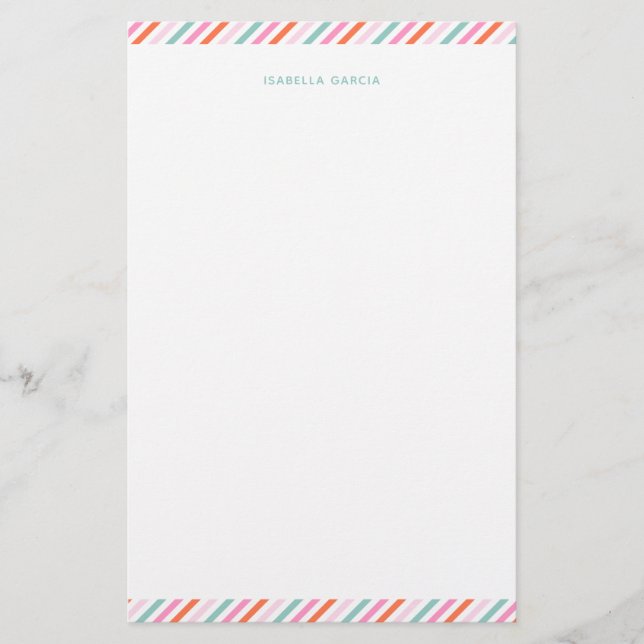Personalized Cute Colourful Stationery Paper (Front)