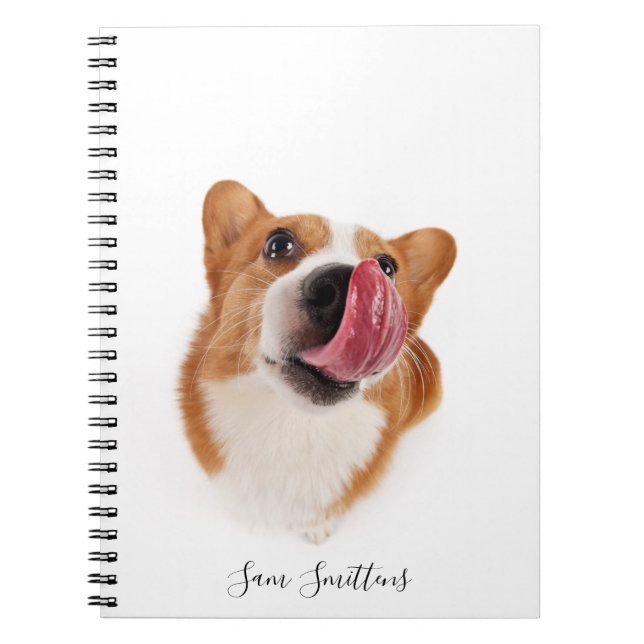 Personalized / Cute Corgi Photo Notebook (Front)