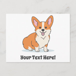 Personalized Cute Corgi Puppy Postcard