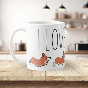 Personalized Cute Corgi Simple White Coffee Mug