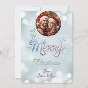 Personalized Cute Couple Photo Christmas Holiday Card
