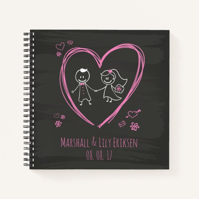 Personalized Cute Couple Wedding | Guestbook Notebook (Front)