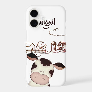 Personalized Cute Cow and Farm Background