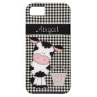 Personalized Cute Cow and Pail Black and White