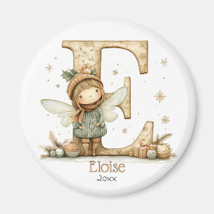 Personalized Cute Cozy Christmas Fairy in Jumper Magnet