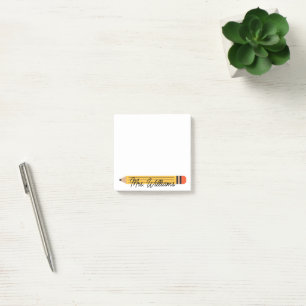 Personalized Cute Crayon Teacher Back to School Post-it Notes