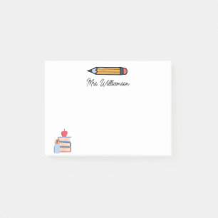 Personalized Cute Crayon Teacher Back to School Post-it Notes