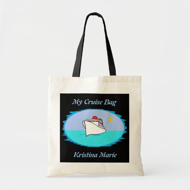 Personalized Cute Cruise Ship Tote Bag (Front)