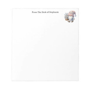 Personalized Cute Daisy Flower Gnome Women's Notepad