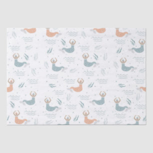 Personalized Cute Dancing Mermaid Illustration Sea Tissue Paper