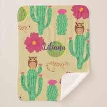 Personalized Cute Desert Animals and Cactus