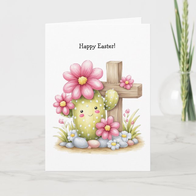 Personalized Cute Desert/Southwestern Easter  Card (Front)