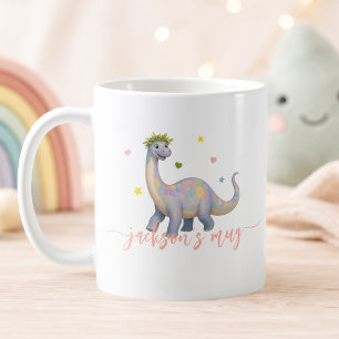 Personalized Cute Dinosaur Brontosaus Name Coffee Mug