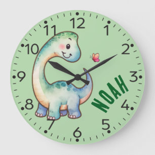 Personalized Cute Dinosaur, Wall Clock