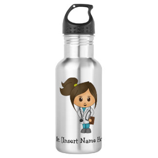 Personalized Cute Doctor Female Water Bottle