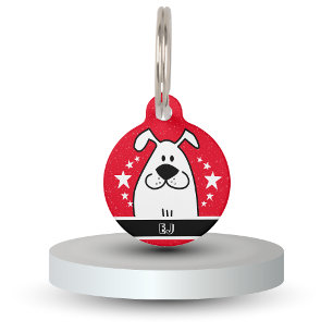 Personalized Cute Dog Doodle Design with QR code Pet Tag