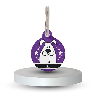 Personalized Cute Dog Doodle Design with QR code Pet Tag