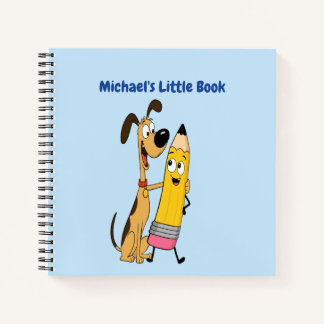 Personalized Cute Dog & Pencil for Kindergarten Notebook