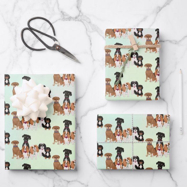 Personalized Cute Dog   Poster Wrapping Paper Sheet (Front)